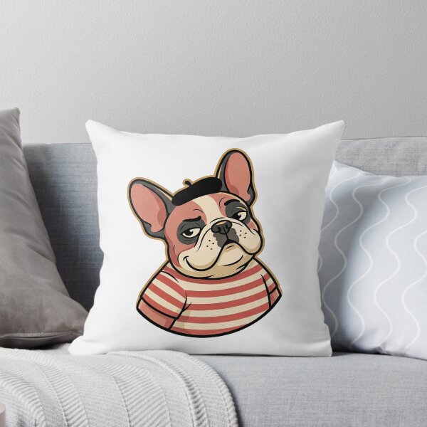 Item preview, French Bulldog Beret Sticker — 60s Parisian Retro Frenchie, Smug Flat Design designed and sold by ElhamiStudio.
