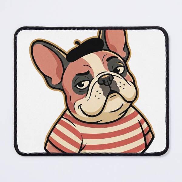 Item preview, French Bulldog Beret Sticker — 60s Parisian Retro Frenchie, Smug Flat Design designed and sold by ElhamiStudio.