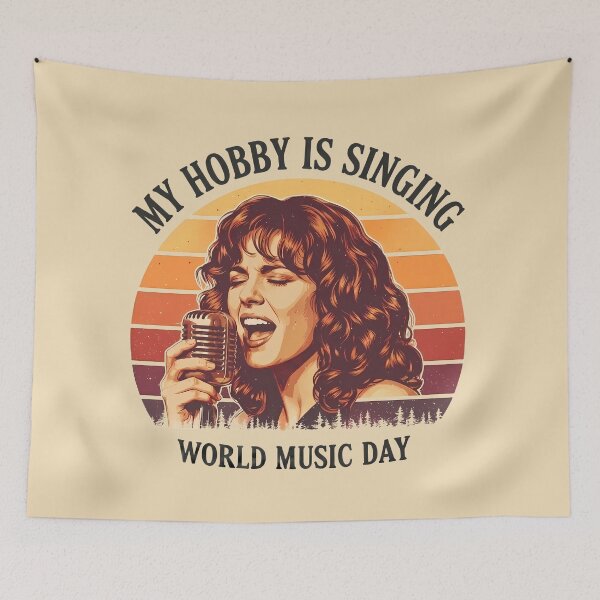 Item preview, Vintage Retro Singer Woman Art – World Music Day designed and sold by Art-Arcade6.