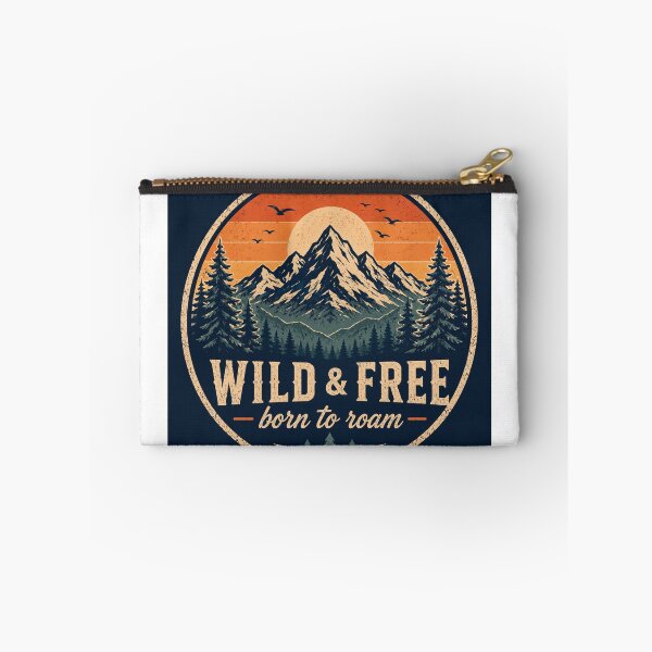 Item preview, Wild and Free Vintage Mountain Adventure Design designed and sold by InkWanderStudio.