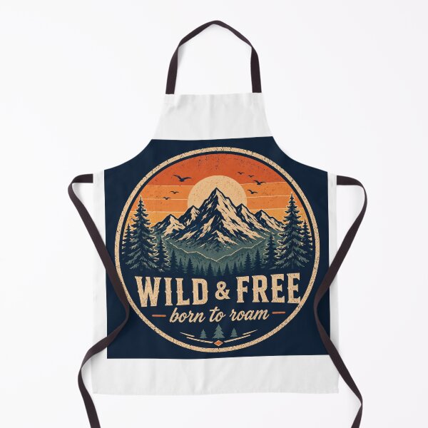 Item preview, Wild and Free Vintage Mountain Adventure Design designed and sold by InkWanderStudio.