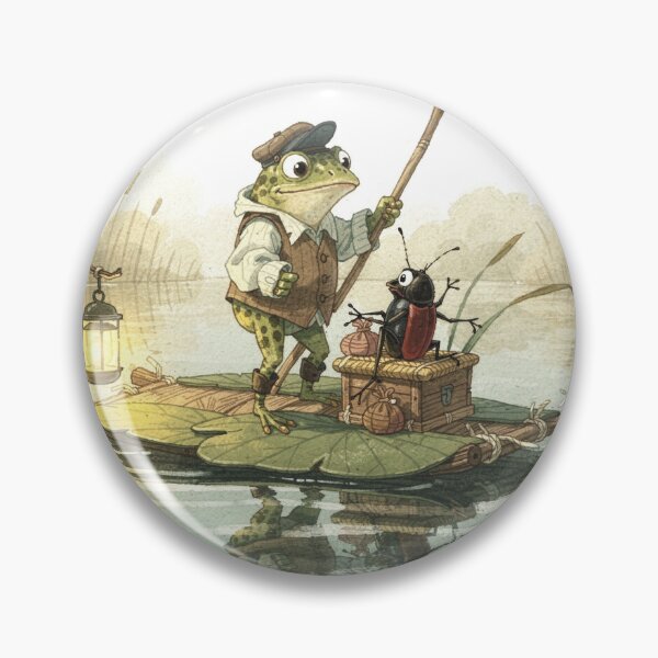 Item preview, Toad Ferryman Poling a Lily-Pad Raft designed and sold by PictorialWhimsy.