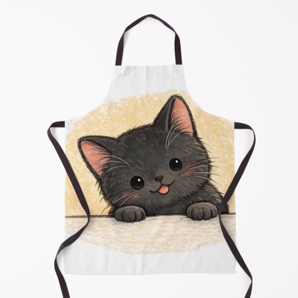 Item preview, Cute Black Kitten Peeking Over Edge designed and sold by Ninejoe.