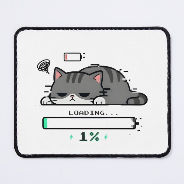 Item preview, Cat Loading 1% — Lazy Cat Progress Bar Sticker designed and sold by tommysworks.
