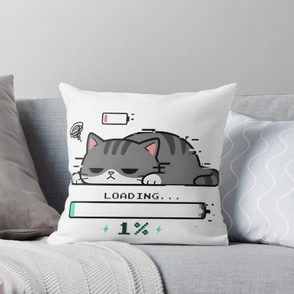 Item preview, Cat Loading 1% — Lazy Cat Progress Bar Sticker designed and sold by tommysworks.