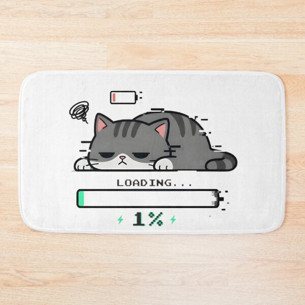 Item preview, Cat Loading 1% — Lazy Cat Progress Bar Sticker designed and sold by tommysworks.