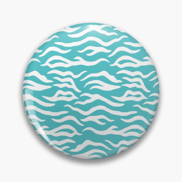 Item preview, Aqua and White tiger print designed and sold by pattern-archive.