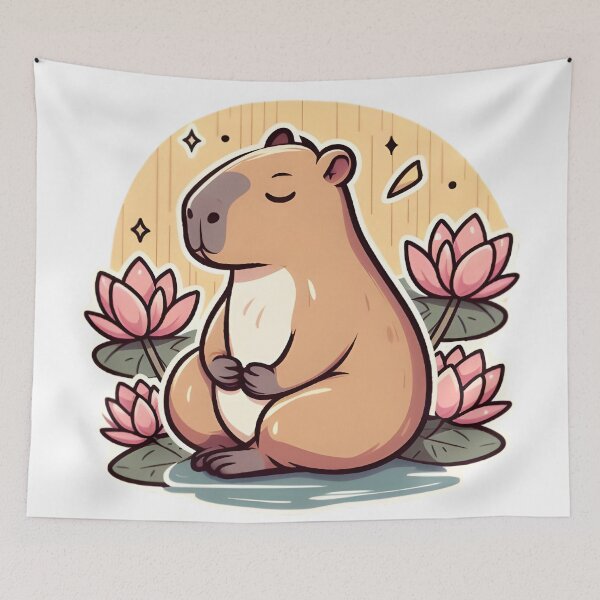 Item preview, Zen Capybara Meditating — Peaceful Capybara Yoga Sticker designed and sold by tommysworks.