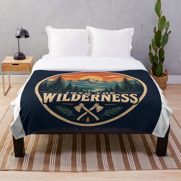 Item preview, Insignia retro para actividades al aire libre "Into the Wilderness" designed and sold by InkWanderStudio.