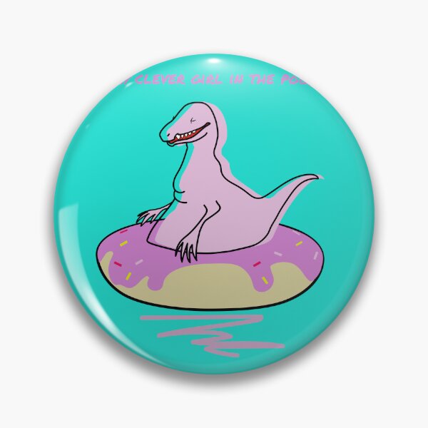 Item preview, Kawaii Pink Rex Dinosaur on Donut Float Cute Pool Party Art designed and sold by JOCSTOCK.