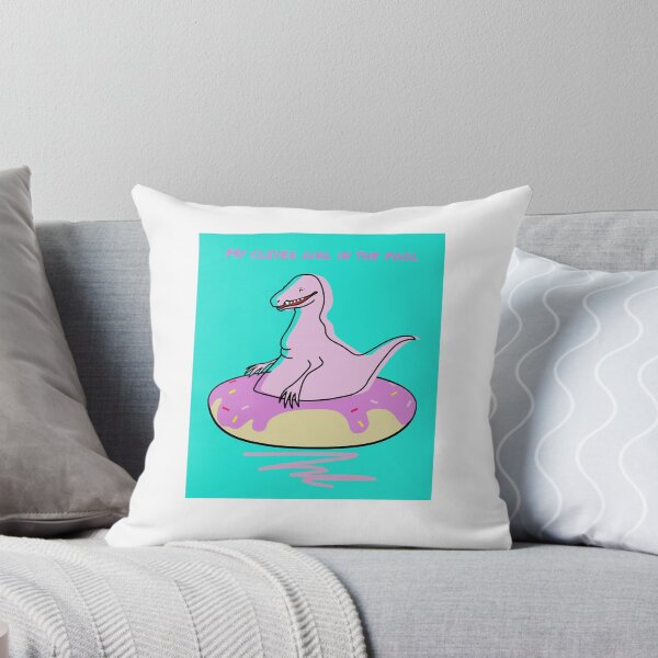 Item preview, Kawaii Pink Rex Dinosaur on Donut Float Cute Pool Party Art designed and sold by JOCSTOCK.