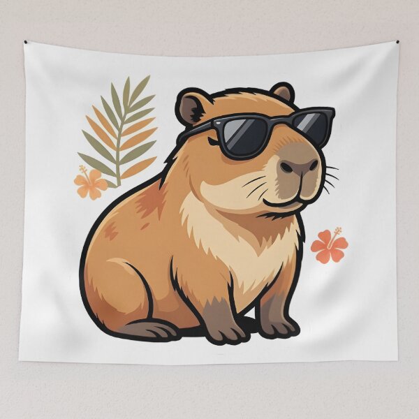 Item preview, Unbothered Capybara — Cool Capybara with Sunglasses designed and sold by tommysworks.