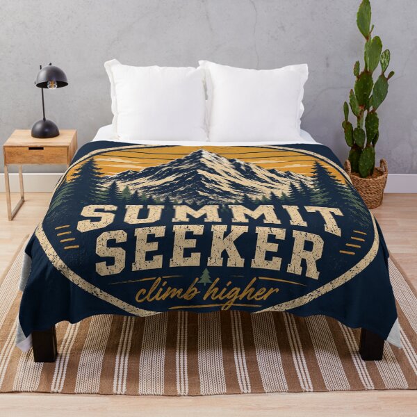 Item preview, Summit Seeker Vintage Mountain Hiking Design designed and sold by InkWanderStudio.