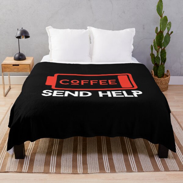 Item preview, Out of Coffee Send Help Funny Quote Coffee Battery on Black designed and sold by Artycom.