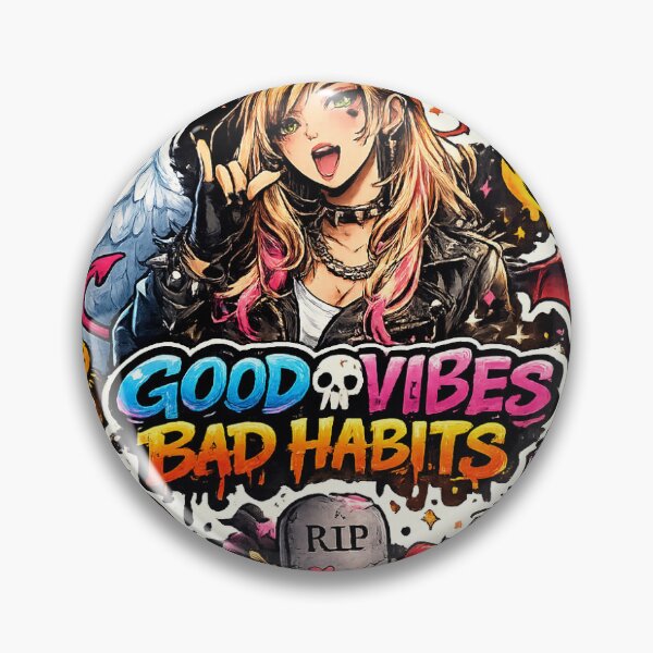 Item preview, Good Vibes Bad Habits Sticker designed and sold by DiligentCreations.