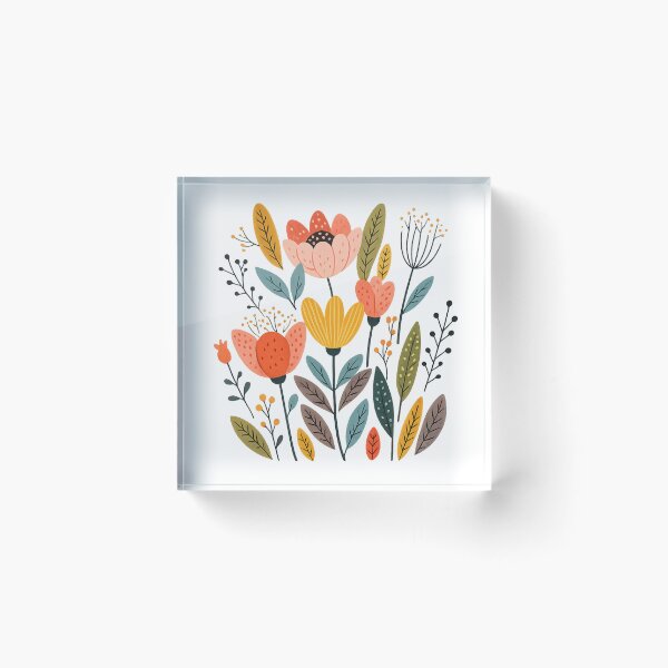 Item preview, Scandinavian Folk Art Floral Pattern - Cute Botanical Flower Illustration designed and sold by myforestfog.