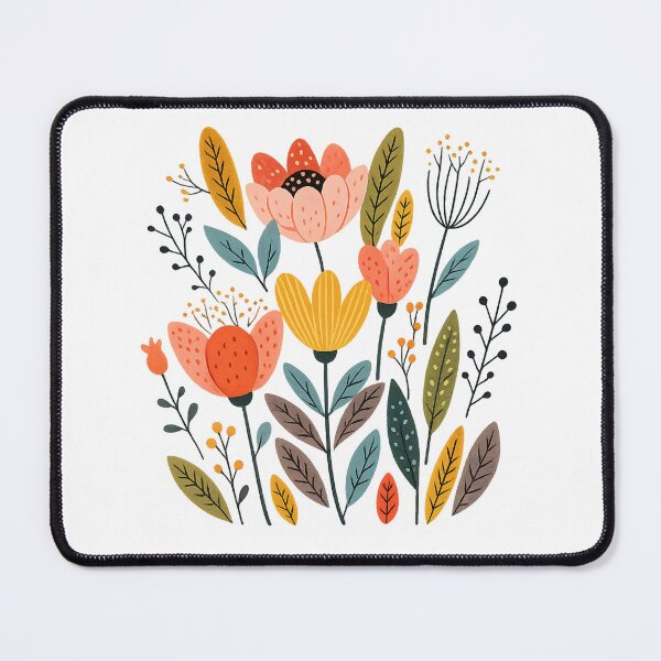 Item preview, Scandinavian Folk Art Floral Pattern - Cute Botanical Flower Illustration designed and sold by myforestfog.