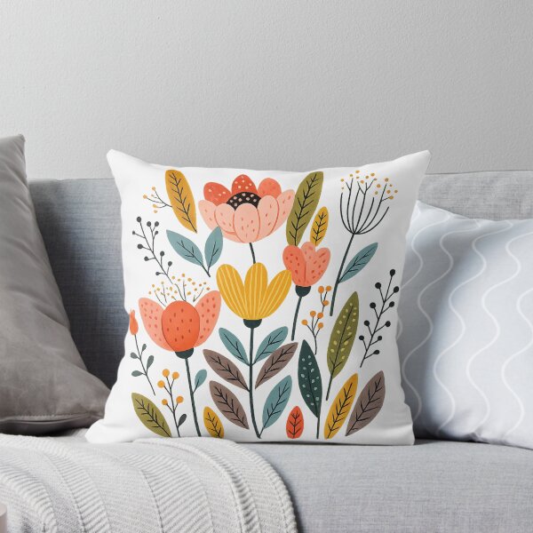 Item preview, Scandinavian Folk Art Floral Pattern - Cute Botanical Flower Illustration designed and sold by myforestfog.