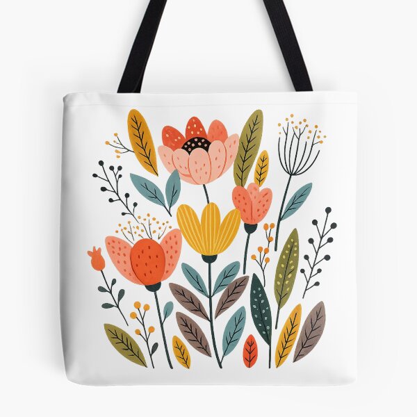 Item preview, Scandinavian Folk Art Floral Pattern - Cute Botanical Flower Illustration designed and sold by myforestfog.