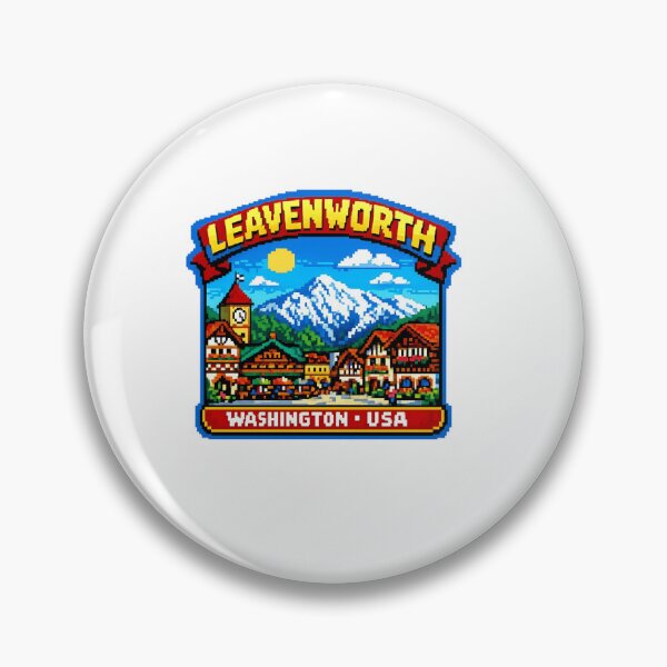 Artikelvorschau, Leavenworth Washington Pixel-Aufkleber Souvenir Sommerausgabe entworfen und verkauft von Imaginarium of Chaos falcon88 .