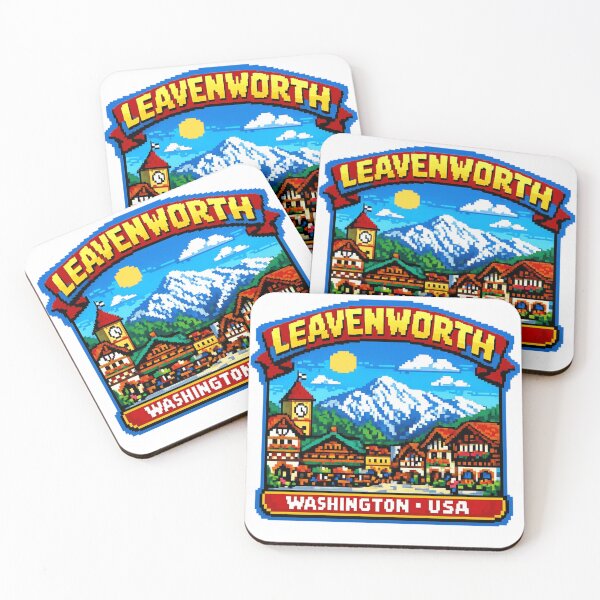 Item preview, Leavenworth Washington Pixel Sticker designed and sold by Imaginarium of Chaos falcon88 .