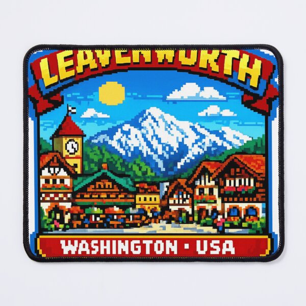 Item preview, Leavenworth Washington Pixel Sticker designed and sold by Imaginarium of Chaos falcon88 .