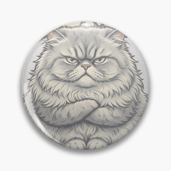 Item preview, Grumpy But Cute Kawaii Cat Sticker – Angry Fluffy Cat Meme T-shirt designed and sold by ZyxDes.