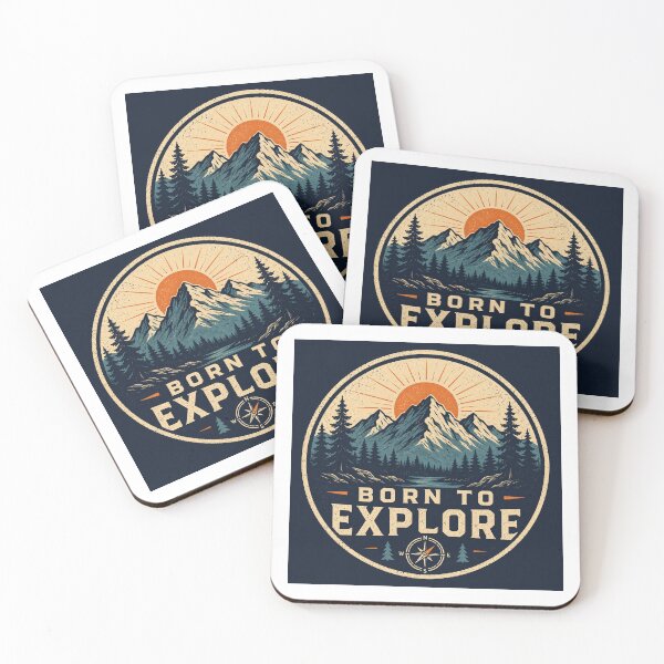 Item preview, Born to Explore Vintage Outdoor Adventure Badge designed and sold by InkWanderStudio.