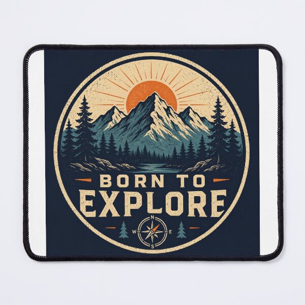 Item preview, Born to Explore Vintage Outdoor Adventure Badge designed and sold by InkWanderStudio.