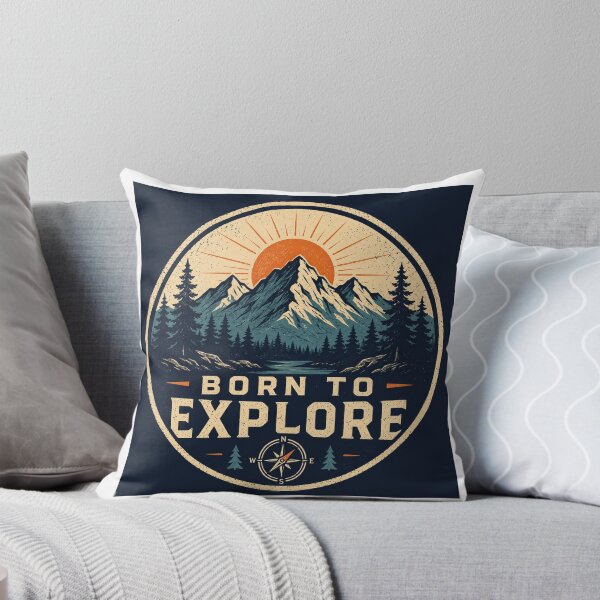 Item preview, Born to Explore Vintage Outdoor Adventure Badge designed and sold by InkWanderStudio.