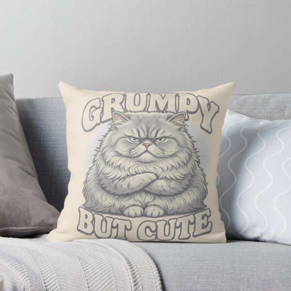 Item preview, Grumpy But Cute Kawaii Cat Sticker – Angry Fluffy Cat Meme T-shirt designed and sold by ZyxDes.