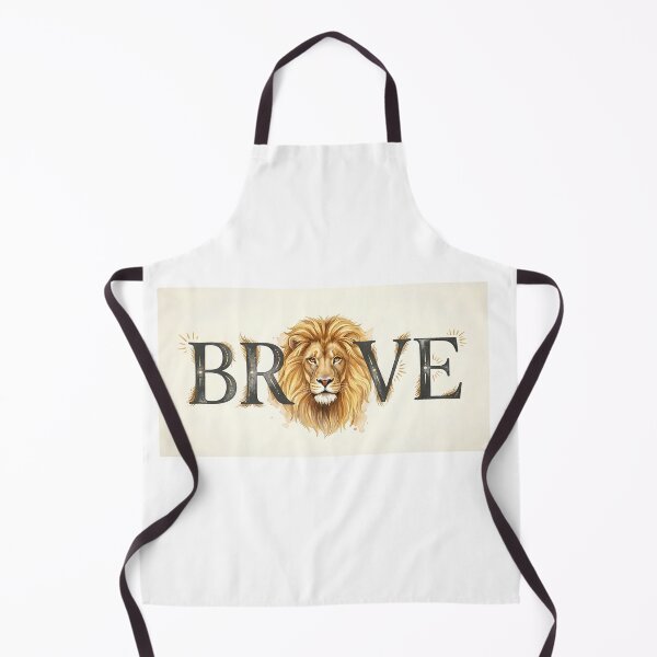 Item preview, BRAVE Lion Typography Watercolor Wildlife Courage Wall Art designed and sold by Presshue.
