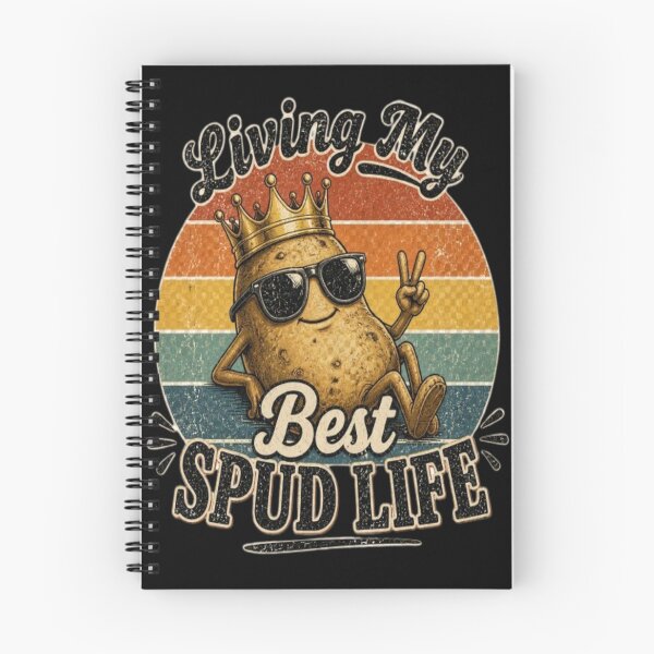 Item preview, Living My Best Spud Life Funny Couch Potato Retro Sunset designed and sold by ElkasDesign.