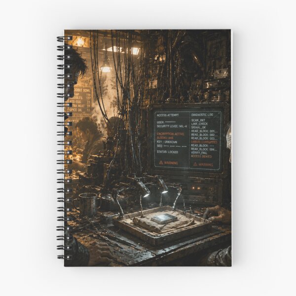 Item preview, Cyberpunk Electronics Repair Shop | Sci-Fi Data Shard Detective Art designed and sold by Element Horizon Studio.