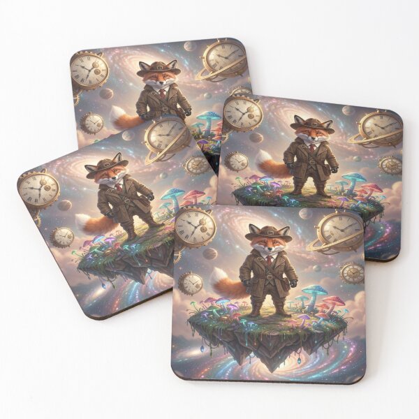Item preview, Victorian Explorer Fox on Floating Island with Clockwork Sky designed and sold by FotoworldEdel.