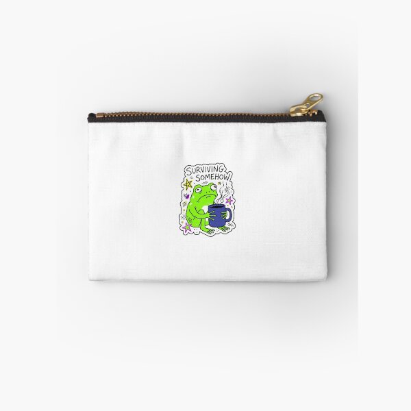 Item preview, Surviving Somehow Funny Frog Coffee Sticker designed and sold by UrbanVoid Studio.