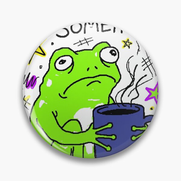 Item preview, Surviving Somehow Funny Frog Coffee Sticker designed and sold by UrbanVoid Studio.