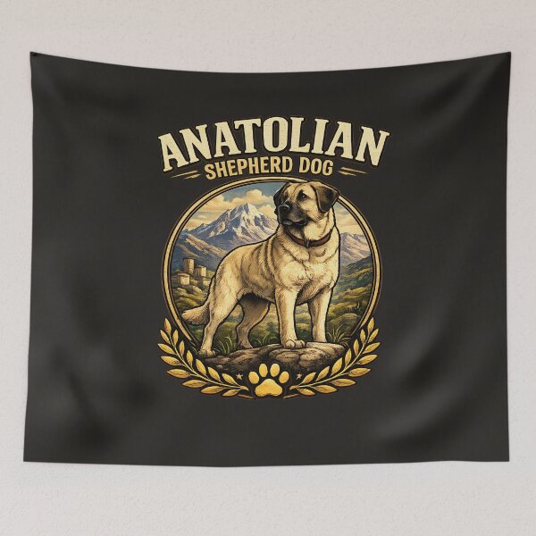 Item preview, Anatolian Shepherd Dog Heritage Landscape Vintage Illustration designed and sold by blankTeeShirt.