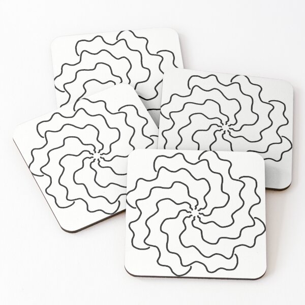 Item preview, Minimalist Black and White Groovy Swirl Mandala Art designed and sold by Ailiida.