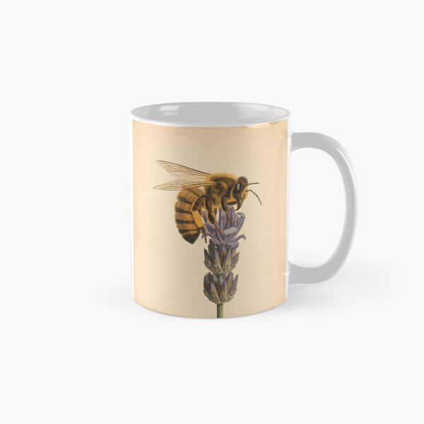Item preview, Honey Bee on Lavender Botanical Illustration designed and sold by Luna-Flow.