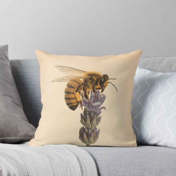 Item preview, Honey Bee on Lavender Botanical Illustration designed and sold by Luna-Flow.