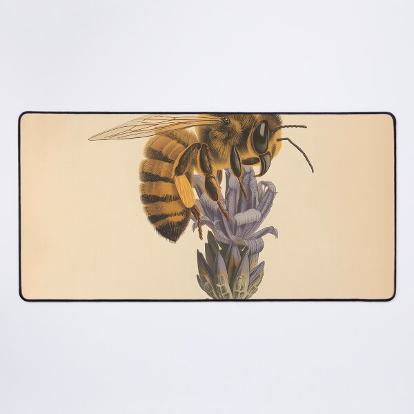 Item preview, Honey Bee on Lavender Botanical Illustration designed and sold by Luna-Flow.