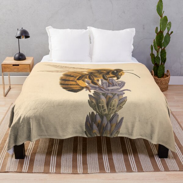 Item preview, Honey Bee on Lavender Botanical Illustration designed and sold by Luna-Flow.