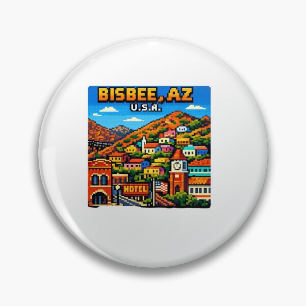 Item preview, Bisbee Arizona Pixel Sticker designed and sold by Imaginarium of Chaos falcon88 .