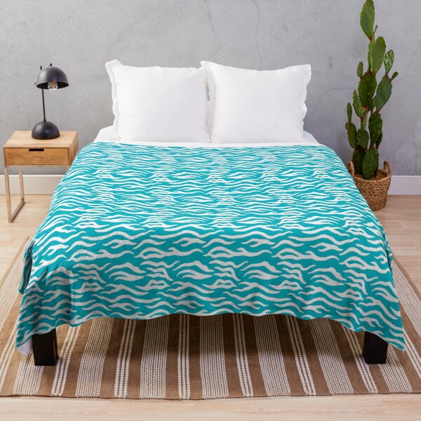 Item preview, Cyan and White tiger print designed and sold by pattern-archive.
