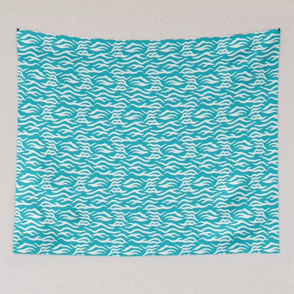 Item preview, Cyan and White tiger print designed and sold by pattern-archive.