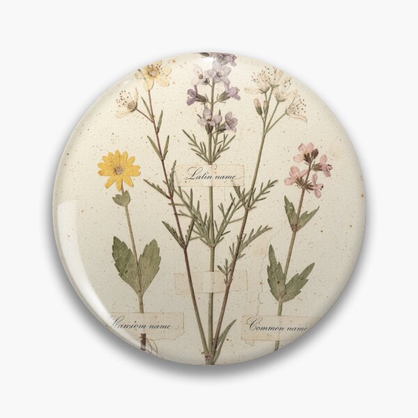 Item preview, Antique Pressed-Wildflower Herbarium Plate designed and sold by PictorialWhimsy.