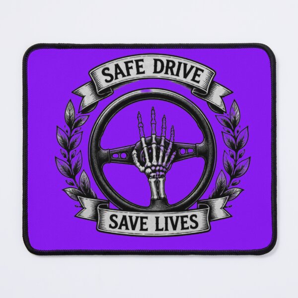 Item preview, Safe Drive Save Lives – Skeleton Hand Steering Wheel Gothic Driver Design designed and sold by RAYBIL.
