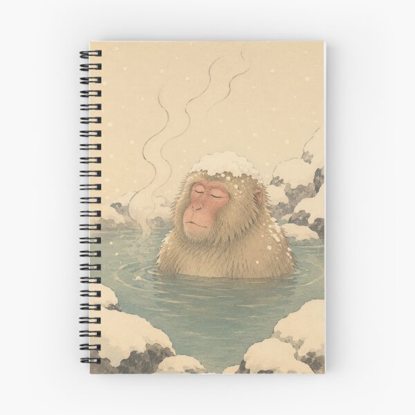 Item preview, Snow Monkey in Hot Spring Art Print – Vintage Japanese Woodblock Style  Winter in Edo No. 9 designed and sold by Planthem.