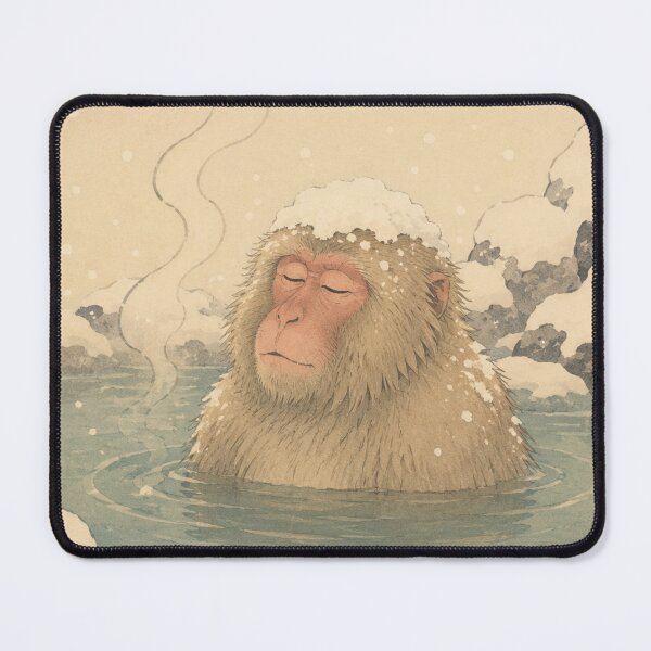 Item preview, Snow Monkey in Hot Spring Art Print – Vintage Japanese Woodblock Style Winter in Edo No. 9 designed and sold by Planthem.